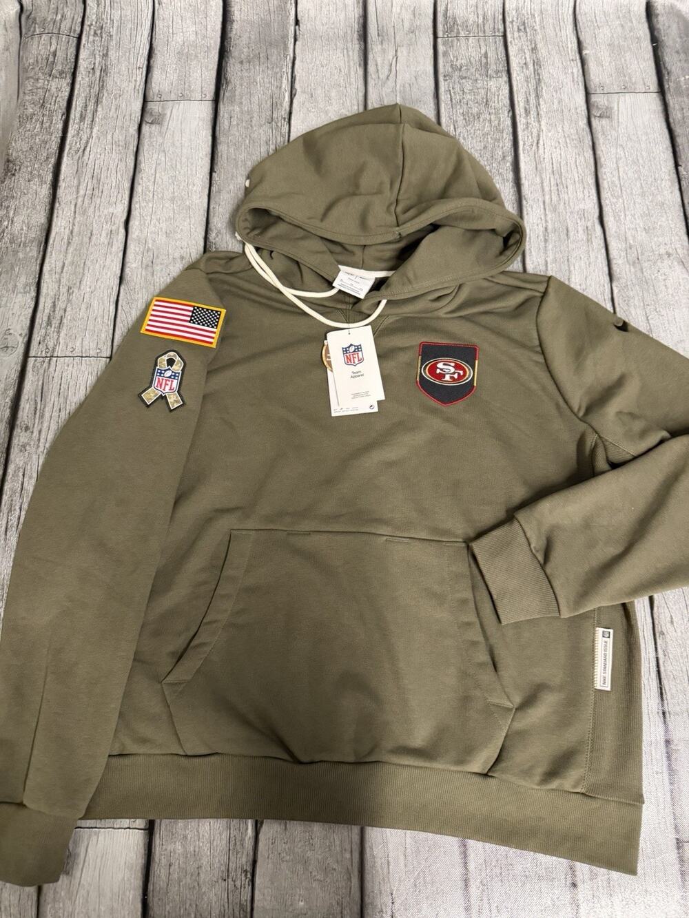 NWT Women’s Nike San Francisco 49ers Salute To Service Hoodie XL Olive